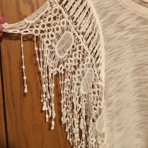 Cream Fringe Shirt - Picture 2 of 2